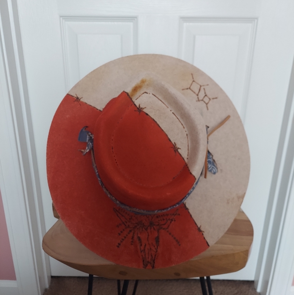 Orange and Cream Western Hat